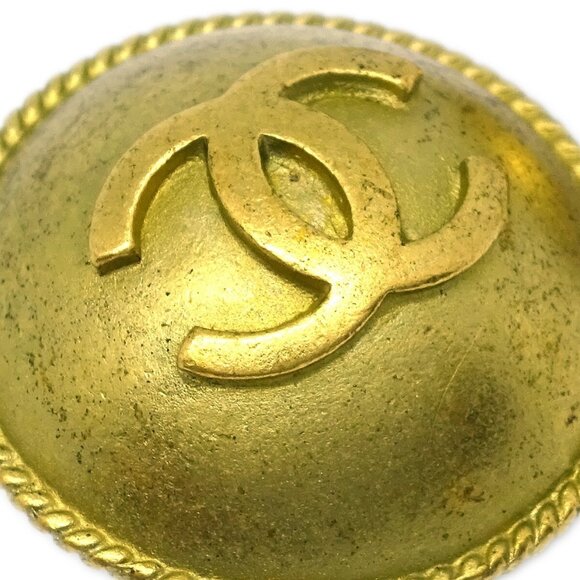 Chanel Gold Button Earrings Clip-On 94A - Picture 2 of 4